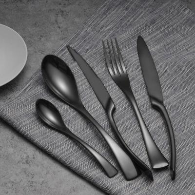 China Full PVD Matte Black Banquet Event Kaya Viable Flatware Stainless Steel Cutlery Set B398 for sale