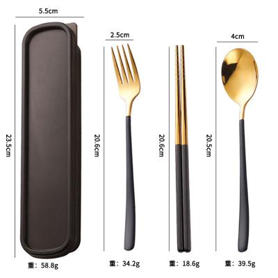 China Viable Hongda 304 Portable Spoon Fork Chopsticks Stainless Steel Flatware Flatware Set for sale