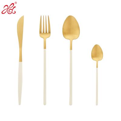 China 10Off B416 Hongda Multi Color High Quality Food Grade Stainless Steel Metal Viable Spoon and Fork for sale