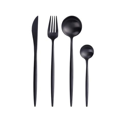 China Durable D038 Hongda Matte Full Black Unique High End Quality Stainless Steel Cutlery for sale