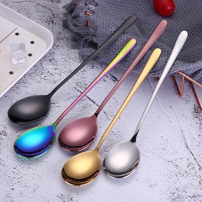 China Amazon 2021 Viable Hot Sale 304 Stainless Steel Metal Flatware Flatware Korean Tea Dessert Tea Spoon for sale