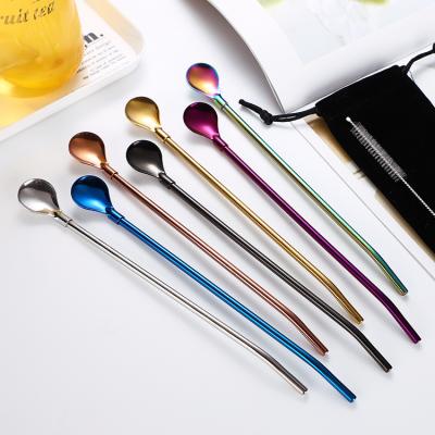 China Hongda 304 Straw Reusable Metal Ecological Spoon Sustainable Portable Straw for sale