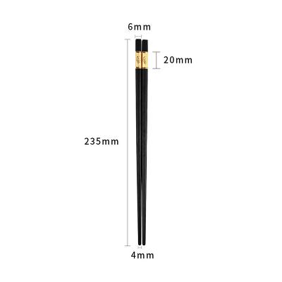 China Viable Hongda High Quality Black Alloy Japanese Chopsticks Gift Restaurant Sushi Metal Chopsticks for sale