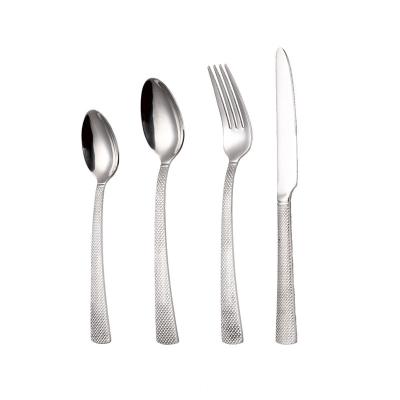 China Sustainable B364 Hongda 304 Fork Spoon 420 Knife Food Grade Stainless Steel Metal Cutlery Set for sale