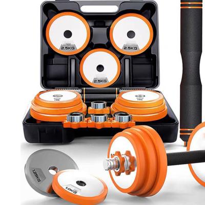 China Adjustable Stainless Steel Dumbbell Dumbbell Men's Household Fitness Equipment Weight Barbell Set Combination for sale