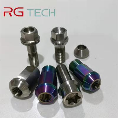 China Ti6AL4V Gr5 Round Titanium Wheel Nuts m12x1.25/1.5x45/48mm Titanium Lug Nut for sale