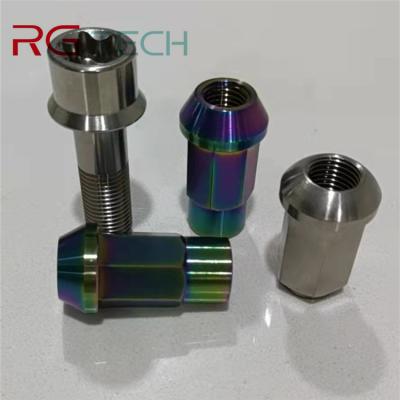 China Round Color Anodized Titanium Wheel Nuts For Automobile for sale