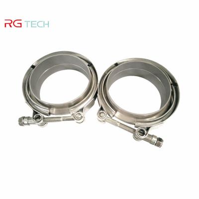 China EXHAUST Titanium Pipe Clamps With V-Band Clamp Set 2.35