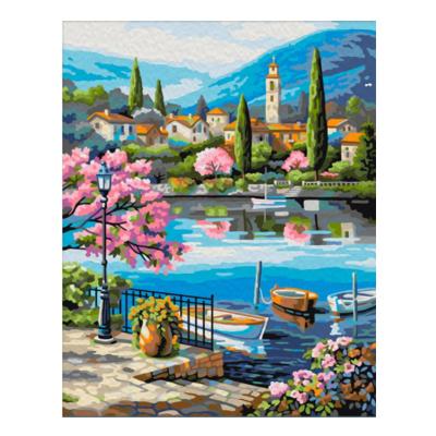 China Wholesale New Classic/Postmodern Hot Selling Landscape Drawing Canvas Paint Diy Painting By Numbers Landscape Paintings for sale