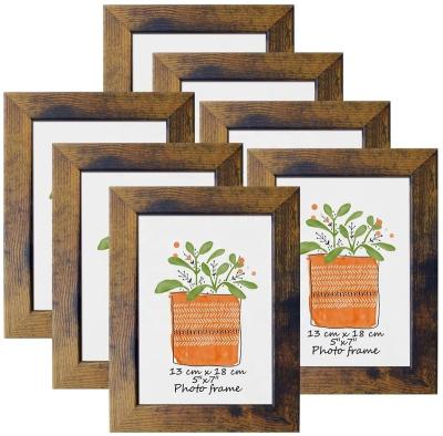 China Rustic Frame Picture Frames Fits 5 Eco-friendly Durable By 7 Inch Photo Wall Display Wooden Painting Table Frame for sale