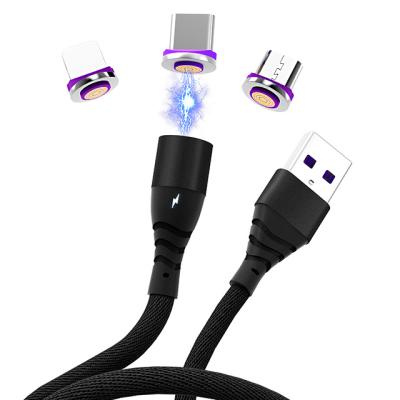 China Fast Charging Speed 3-in-1 USB charging cable attractive 3A fast charging mobile phone data cable for sale