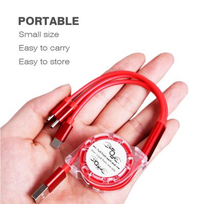 China New Arrival High Quality Quick Charging Nylon Braid Fast Charging Data Transfer Speed ​​3 In 1 Usb Data Cable for sale