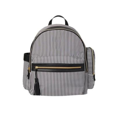 China FREE SAMPLE Stripe Waterproof Diaper Bag Backpack With Changing Pad for sale