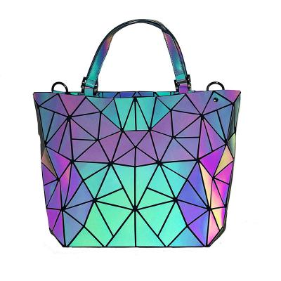 China 2021 Fashion Custom Hot Sale Geometric Bright Purses and Handbags for Women Holographic Thoughtful Cross - Body Bag Wallet for sale