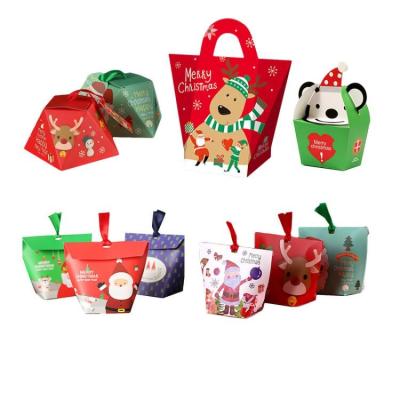 China Recyclable Christmas Paper Gift Paper Boxes Snacks Chocolate Candy Baking Mini Packaging for sale