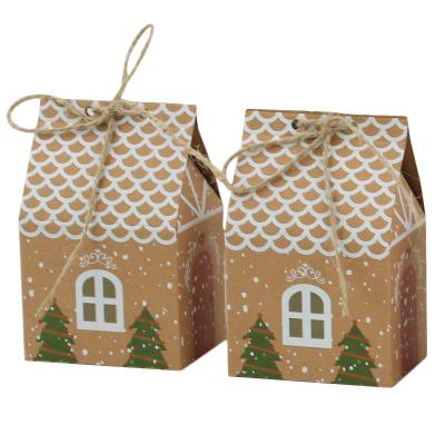 China Recyclable New Style Christmas Paper Wrapping House Package Bag Candy Wrapping Holiday Souvenirs for sale