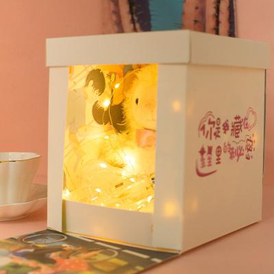 China High Quality Materials Pink Recycled Paper Tall Boxes With Clear Window Disposable Containers Cake for sale