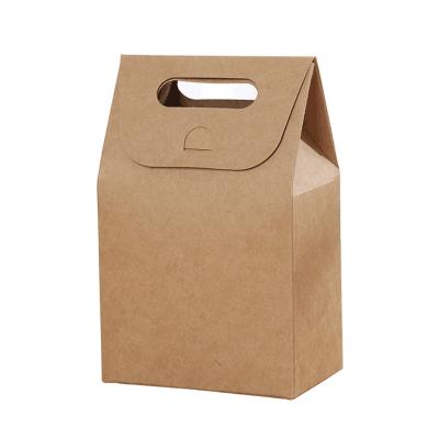 China Recyclable High Quality White Kraft Handle Wrapping Bake Food Cookie Candy Pack Paper Box for sale