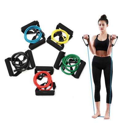 China 5 pcs Set 1200mm Fitness Band Tubing Exercise Workout Gym Set Yoga Handles Resistance Tube Bands zu verkaufen