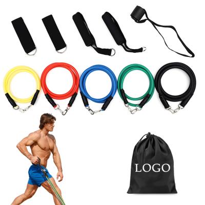 중국 High Quality 11Pcs Elastic Tube Loop Exercise Set Latex Resistance Tube Bands With Logo 판매용