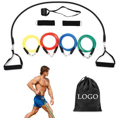 China 2022 New Design Office Set Latex 11Pcs Yoga Pilates Abs Exercise Gym Resistance Bands Fitness Tube Workout zu verkaufen