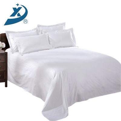 China 100% Cotton Disposable Plain Bed Linen , White Cotton Hotel White Bed Linen for sale