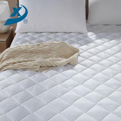 China White Anti-bacteria Hotel Use Mattress Protector Quilted Waterproof Mattress Pad for sale