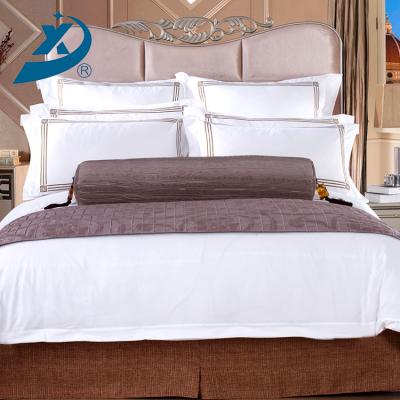 China Jacquard Hotel Sheet Queen King Size Luxury Embroidery Bedding Sets for sale