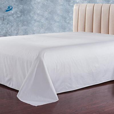 China Jacquard Hotel Custom White 100% Cotton Single Flat Sheet for sale