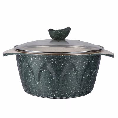 China Eco - Friendly Aluminum Non - Stick Stone Marble Pot Pan Sustainable for sale