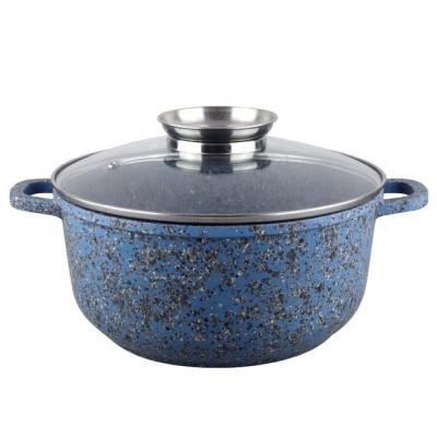 China Viable Die Cast Aluminum Granite Bluestone Marble Pots And Pans With Induction Bottom for sale