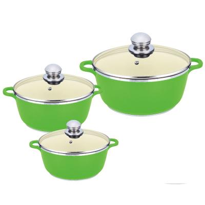 China 6pcs Sustainable Cast Aluminum Prestige Nonstick White Cookware Set for sale