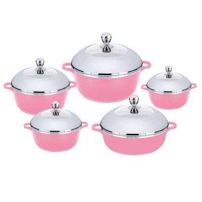 China Sustainable Design 10pcs Aluminum Nonstick Cookware Set for sale