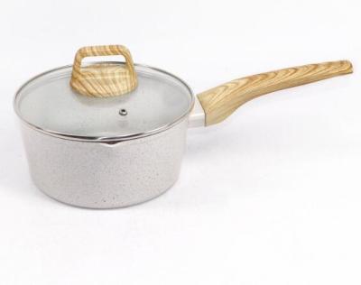 China 16cm sustainable forged aluminum non-stick glass cooking pot for sale