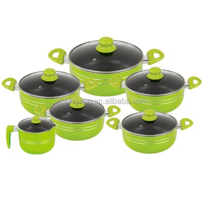 China Sustainable 12pcs nonstickaluminum cookware set for sale