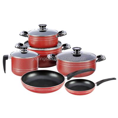 China 10pcs sustainable pressing aluminum non-stick cookware set for sale