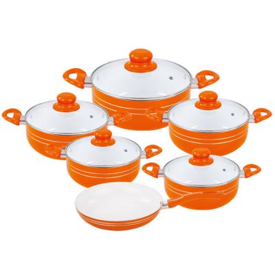 China 11pcs sustainable set non stick aluminum cookware for sale