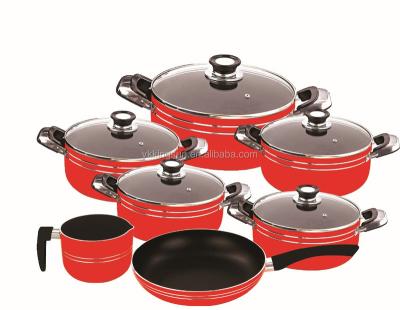 China Sustainable Hot Selling And Eco - Friendly Green Non - Stick Aluminum Large Cooking Pot Sets for sale