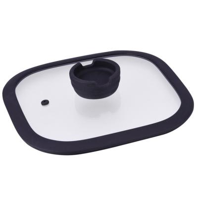 China 24cm cookware glass cover/lid new workable square silicone for sale