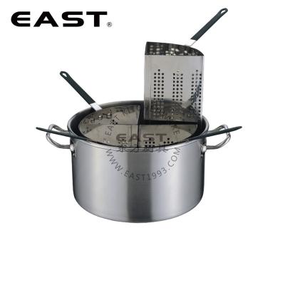 China Sustainable Stainless Steel Noodle Pot Pasta Pot Cooking Pot With Compound Bottom for sale