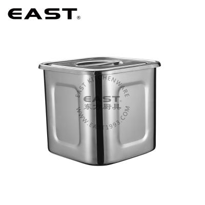 China Sustainable Stainless Steel Net Welding Square Sauce Barrel Soup Pot Soup Container for sale