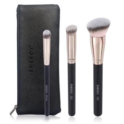 China Angular Blush ENERGY Eye Brushes Eyeshadow Brush Set Professional Makeup Brush Set with PU Case for Liquid Face and Eye Powder Cream Blending for sale