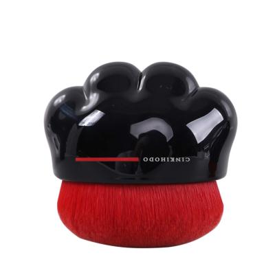 China Dense Powder Private Label ENERGY Red Base Kabuki Sweep Professional Custom Makeup Brush For Liquid Cream Powder Cat Claw Brush for sale