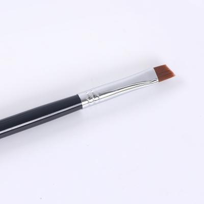 China Black Wooden Eyebrow Brush Handle Color Eyeshadow Brow Smudge Brush For Waist Small Angle Flat Eyebrow Removal Brush for sale