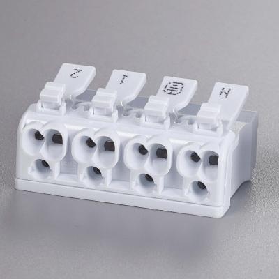 China BELEKS P02 cable series 4 poles multipolar wire connectors with release pads for sale