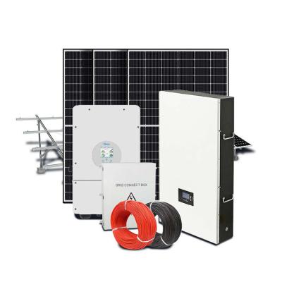 China 5KW 6KW 8KW 10KW 12KW 20KW Hybrid System Home Solar Power Kits On Grid Off Grid Solar Power Energy System Storage Home Commercial for sale