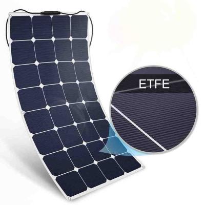 China 100W 180W Solar Panel 200W Solar Panel Flexible Price ETFE Semi-flexible PV Module With High Efficiency 125mmx125mm for sale