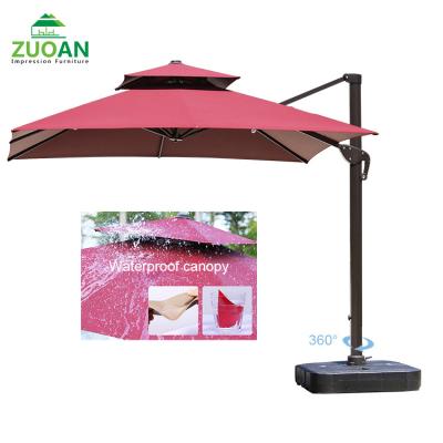 China Modern Garden Patio Dining Aluminum Frame Large Outdoor Umbrella Cafe Parasol Water Proof Sunshade Outdoor Restaurant Umbrella for sale