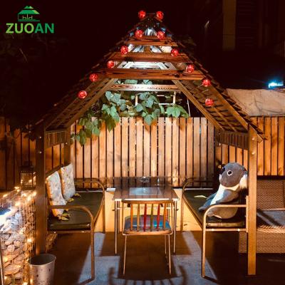 China Heavy Duty Outdoor Anti-Corrosion Movable Movable Assembly House Wooden Garden Gazebo Gazebo Garden Weather Villa Wrought Iron Movable Assembly House Wooden Log Cabin for sale