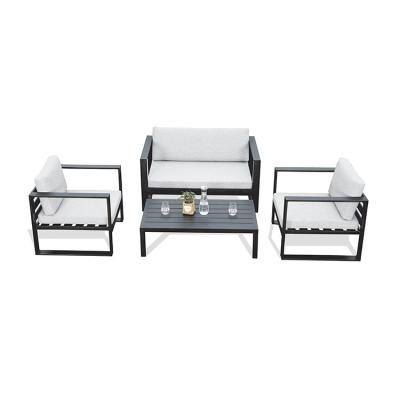 China High Quality Modern Outdoor Luxury Garden Furniture Aluminum Frame Sofa Sets Metal Table Chair for sale